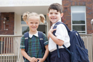 St Aidan Maroubra Junction - students with backpacks at school